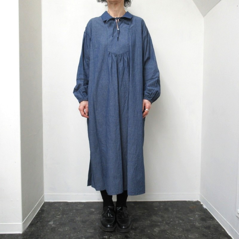 ina  袖・後ろヨークハシゴレース使いワンピース /BL70 【日本製】